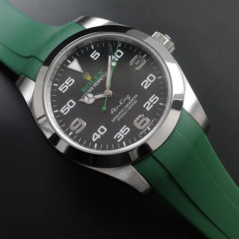 rolex air-king rubber strap|rolex air king rubber.